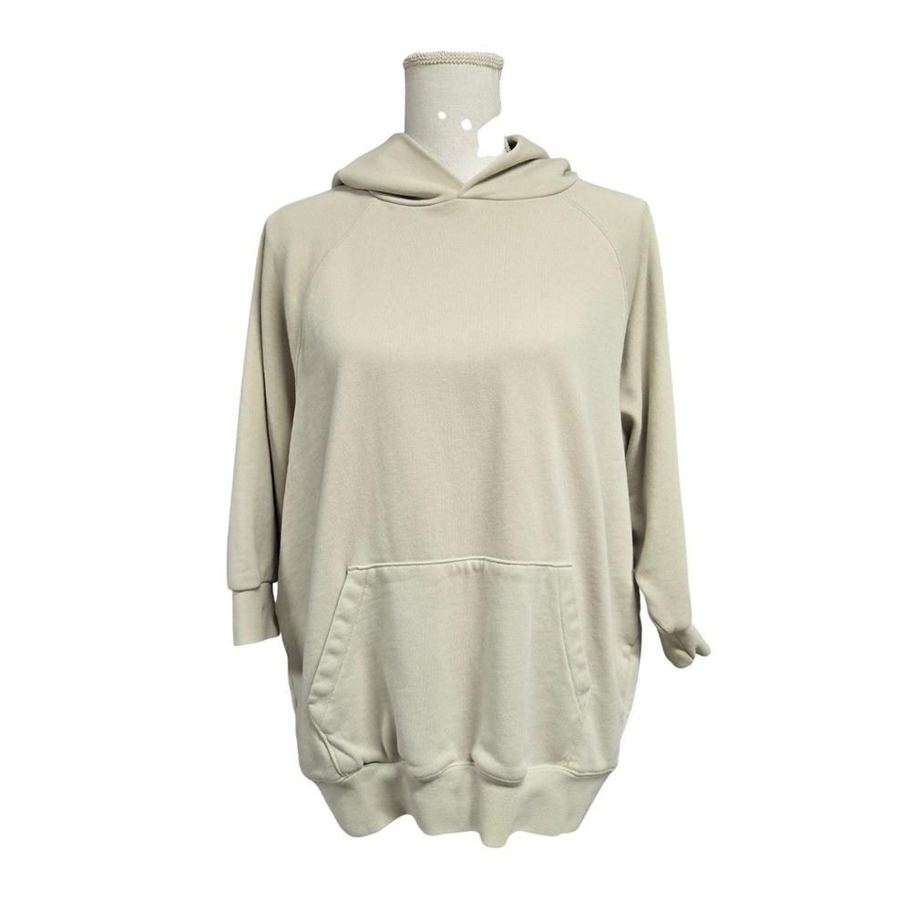 Fear of God Essentials 77 Hoodie 3/4 Sleeve Sweatshirt Tan Beige Women's Size S